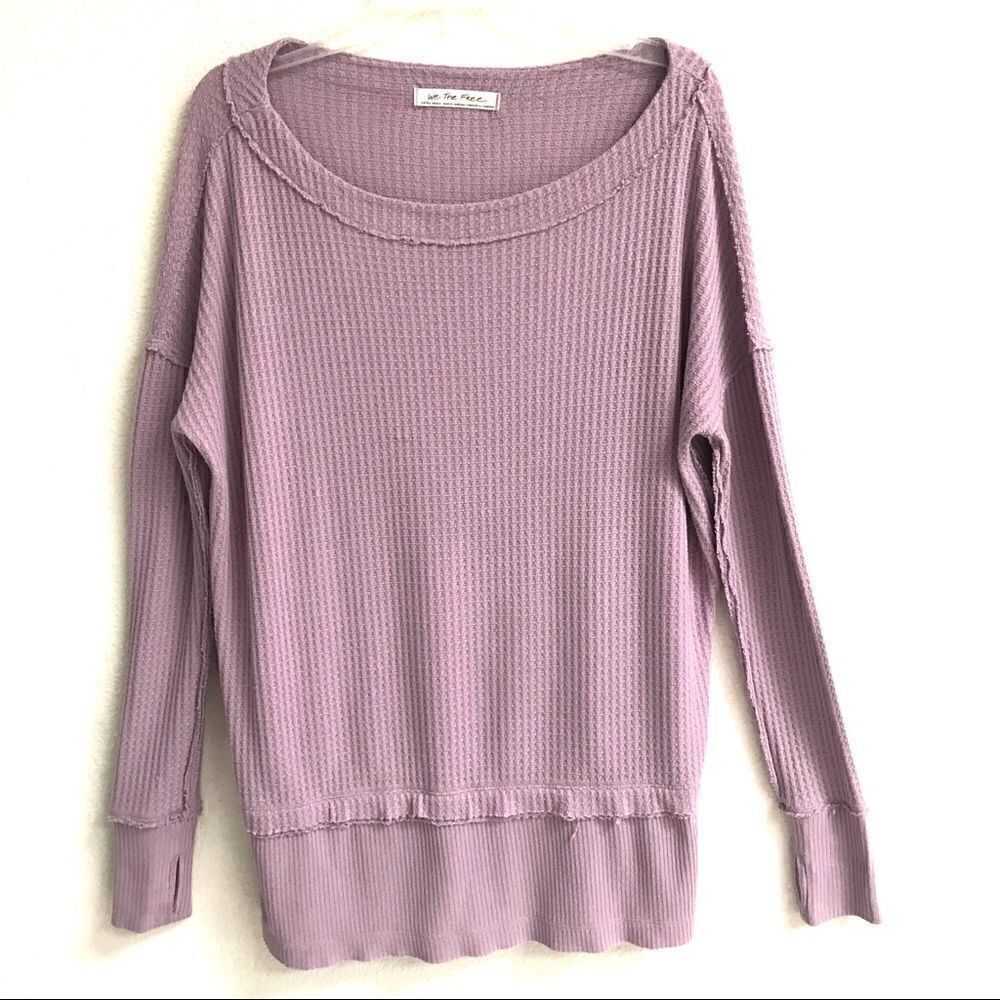 Free People We the Free lavender long sleeve thermal top XS